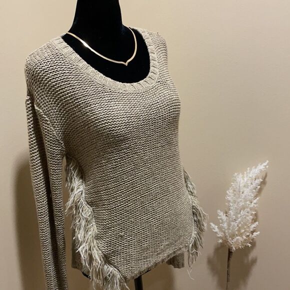 R D Style | Fringe Trim Knit Sweater - Picture 1 of 15